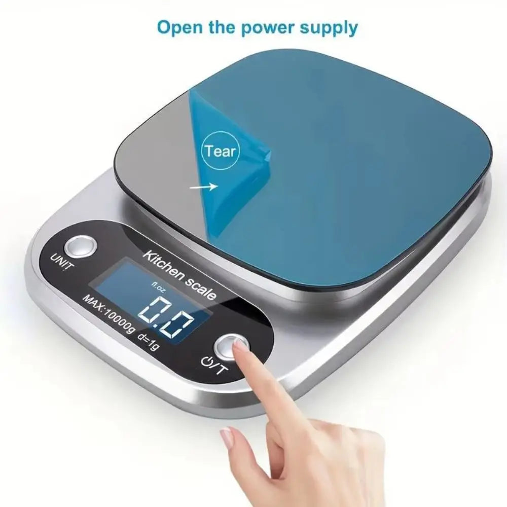 10/5Kg Digital Kitchen Scale LCD Display Stainless Steel Electronic Scale High Precision Touch Button Food Baking Scale