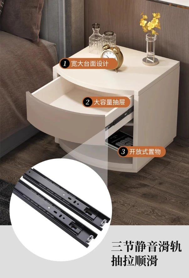 Modern Luxury Bedside Table Design Storage Drawer Simple Aesthetic Nightstands Space Saving Mesa De Noche Bedroom Furniture
