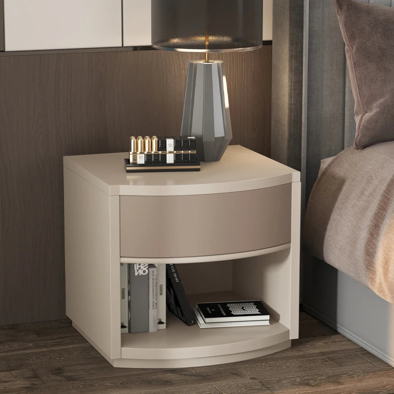 Modern Luxury Bedside Table Design Storage Drawer Simple Aesthetic Nightstands Space Saving Mesa De Noche Bedroom Furniture