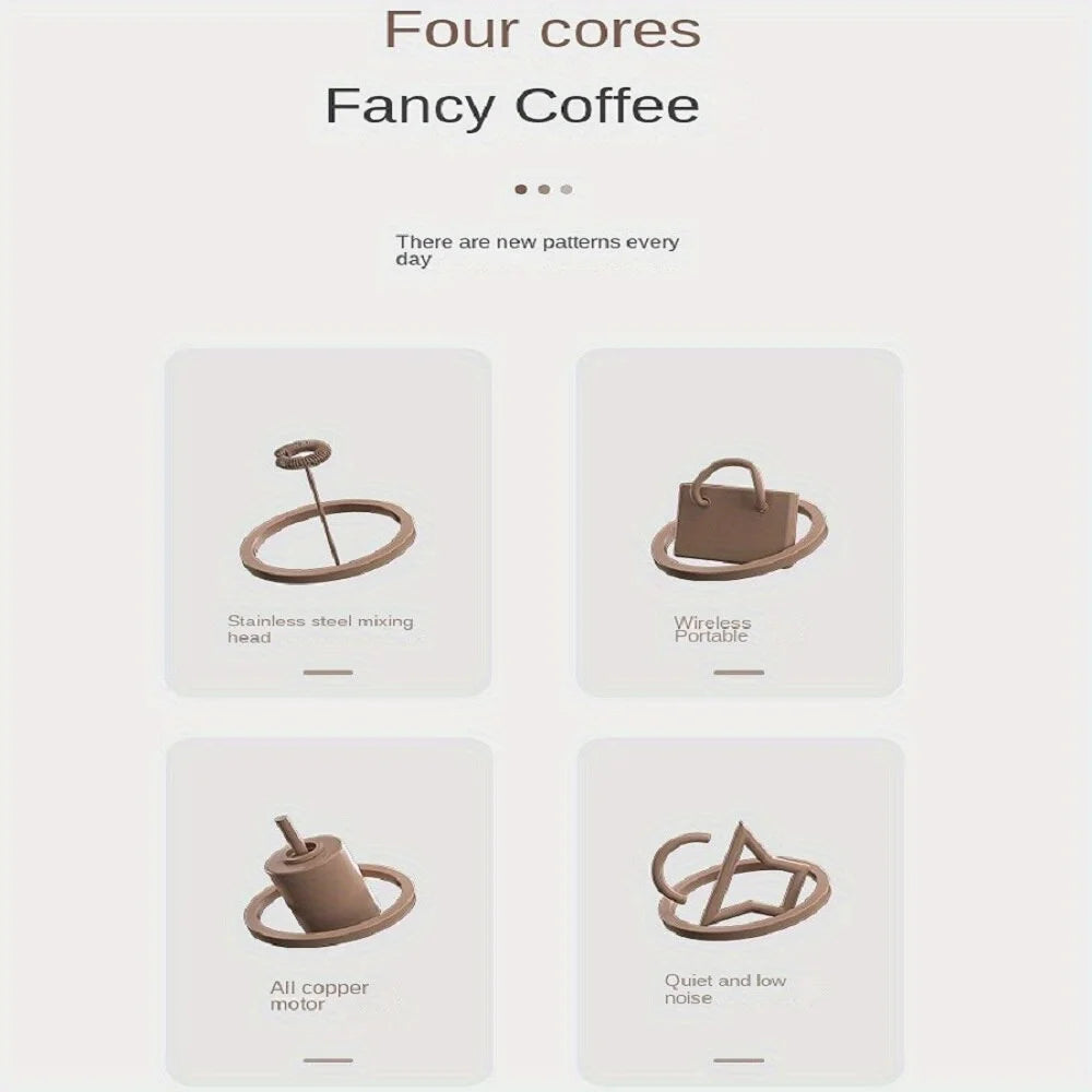 Electric Coffee Frother, Electric Mini Milk Frother, Milk Wreath, Milk Frother, Milk Cap, Household Milk Frother
