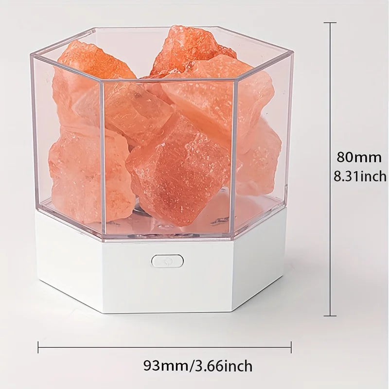 D2 LED Natural Himalayan Crystal Salt Lamp Rock Salt Night Lamp Table Lava Lamp USB Plug Meditation Home Room Bedroom Decoration