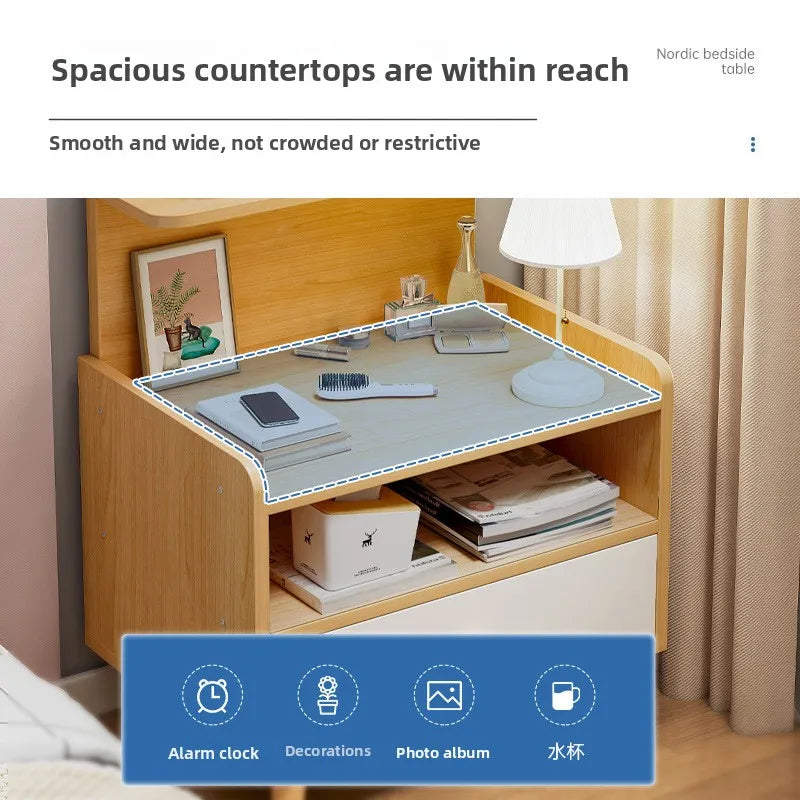 Minimalist Household Goods Bedside Table Wide Small Chest Cabinet Multi-layer Locker With Drawers Small Cabinet