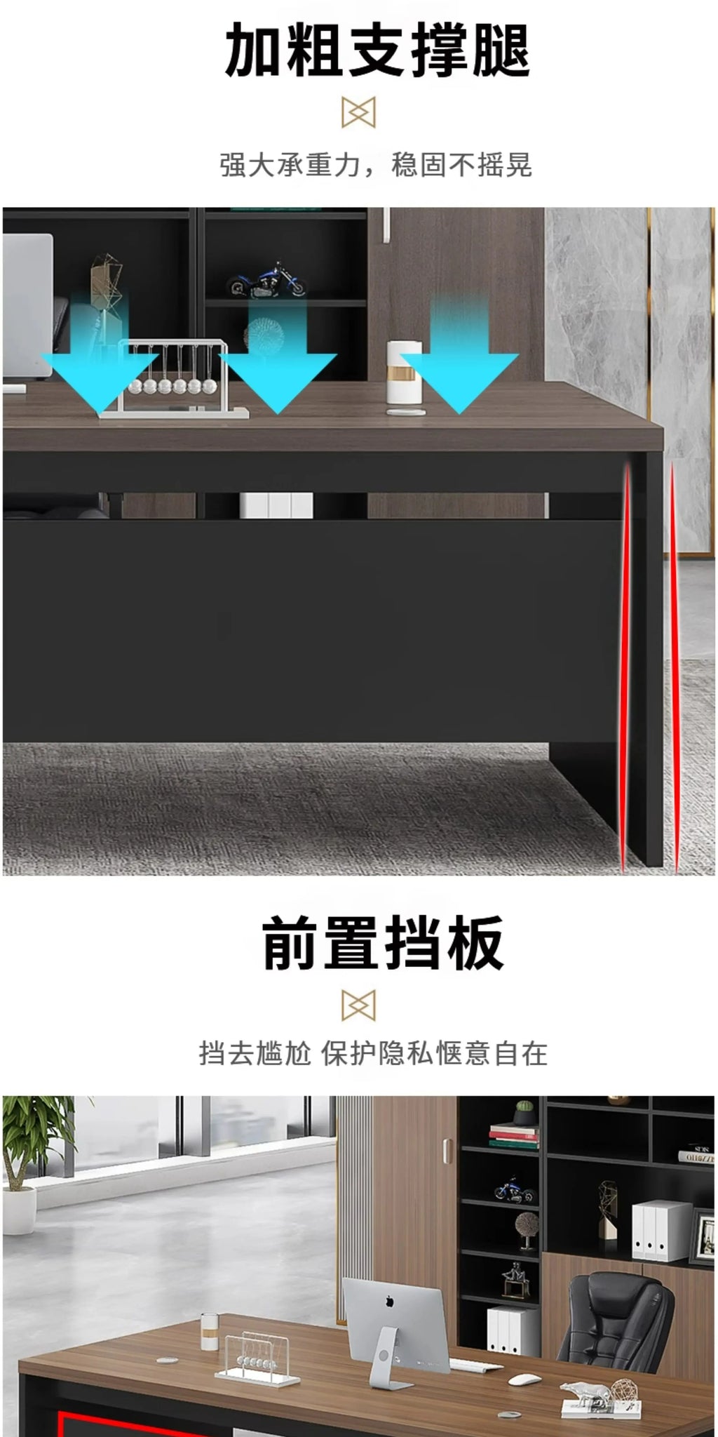 Standing Aesthetic Office Desk Design Large Organizers Modern Fashion Office Desk Interior Mesas Escritorio Room Furnitures