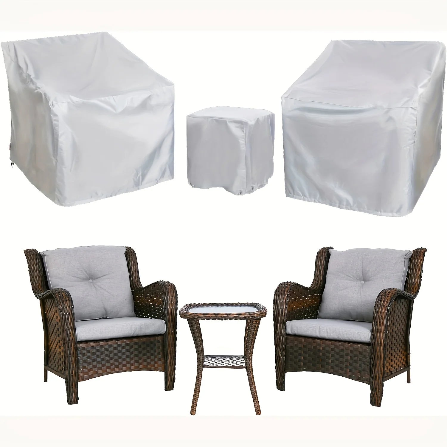 3-piece Set of Outdoor Balcony Garden Furniture Covers, Suitable for Use in All Seasons, Is An Outdoor Balcony Furniture Set