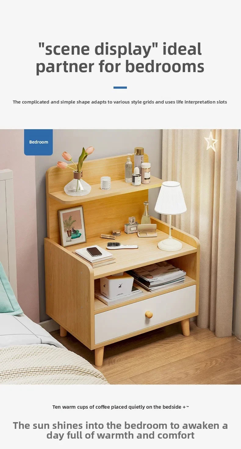 Minimalist Household Goods Bedside Table Wide Small Chest Cabinet Multi-layer Locker With Drawers Small Cabinet