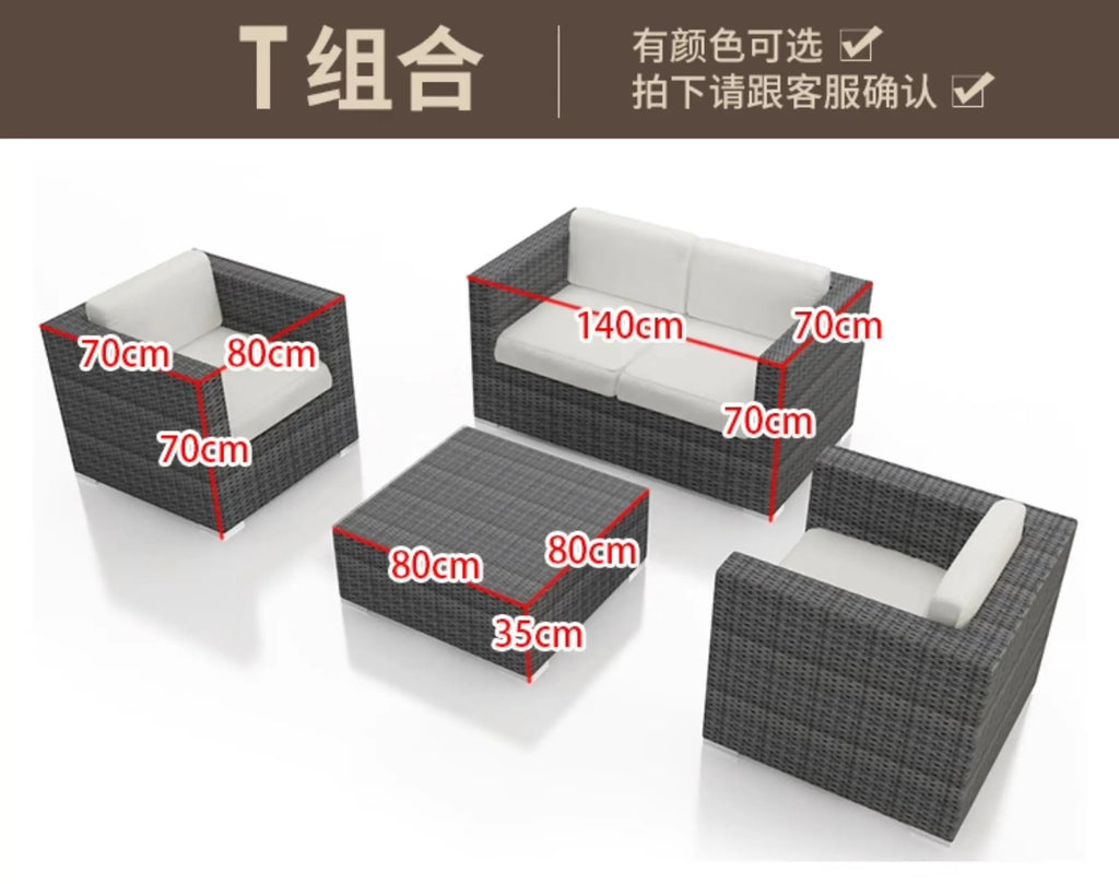 Outdoor Rattan Garden Furniture Sets Sofa Modern Luxury Metal Garden Furniture Sets Storage Table Conjunto Trendy Furniture