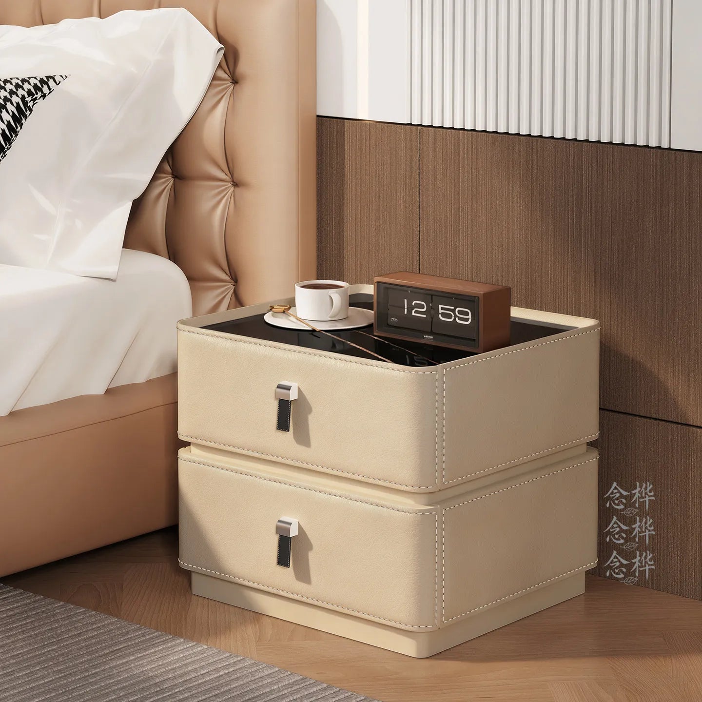 Drawers Mid Century Modern Bedside Table Bedroom Cabinets Low Organizer Space Saving Bedside Table Small Muebles Home Furniture