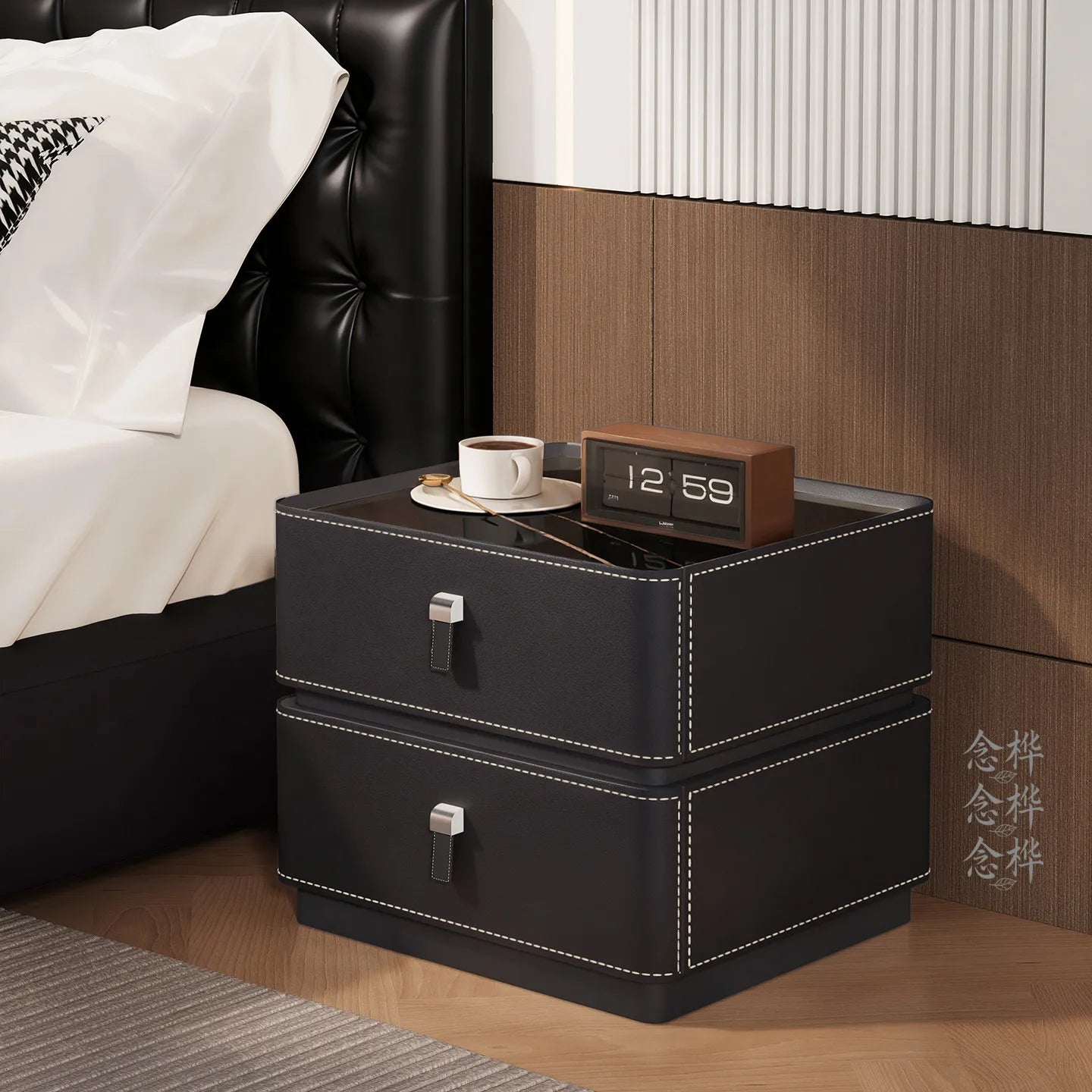 Drawers Mid Century Modern Bedside Table Bedroom Cabinets Low Organizer Space Saving Bedside Table Small Muebles Home Furniture