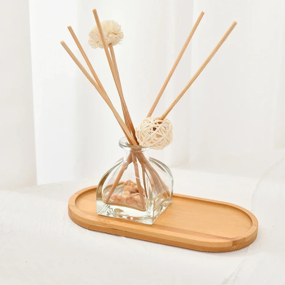 Bamboo Storage Tray Wooden Bathroom Organizer for Shampoo Body Wash and Toiletries Multi-Function Countertop Bath Accessories