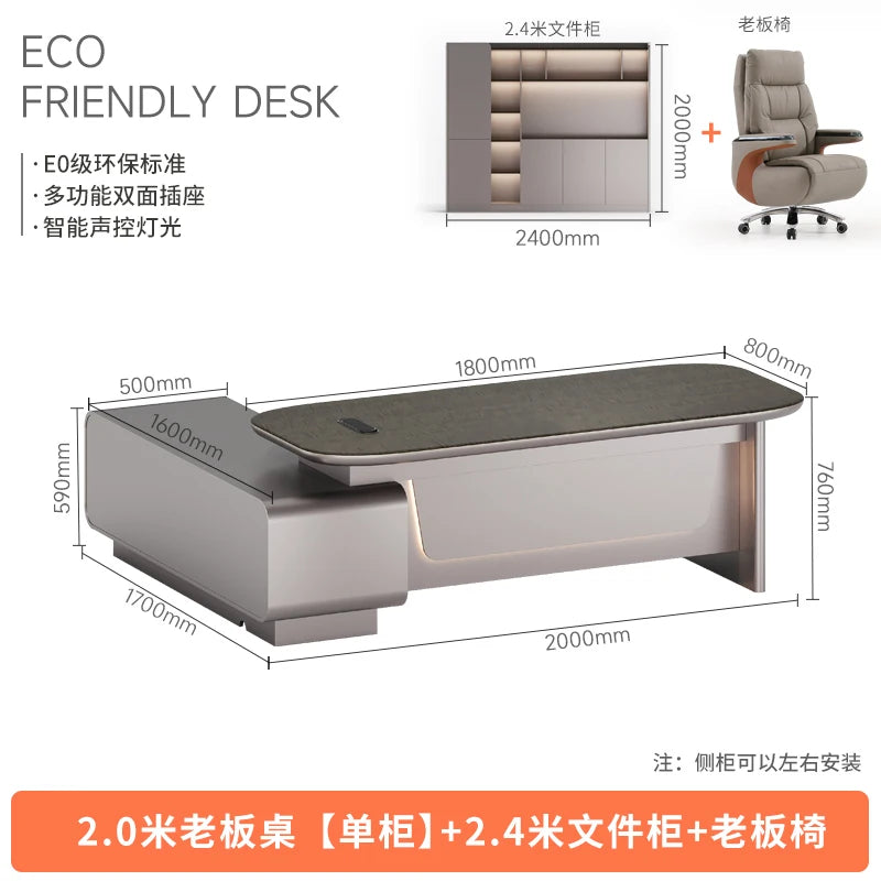 Standing Gaming Office Desk Aesthetic Minimalist Multifunctional Office Desk Nordic Storage Mesa Ordenador Office Furniture