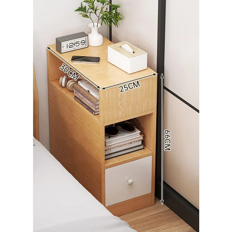 Bedside table Bedroom simple modern ultra-narrow simple crevice storage cabinetBedside table Household bedside shelf sidecabinet