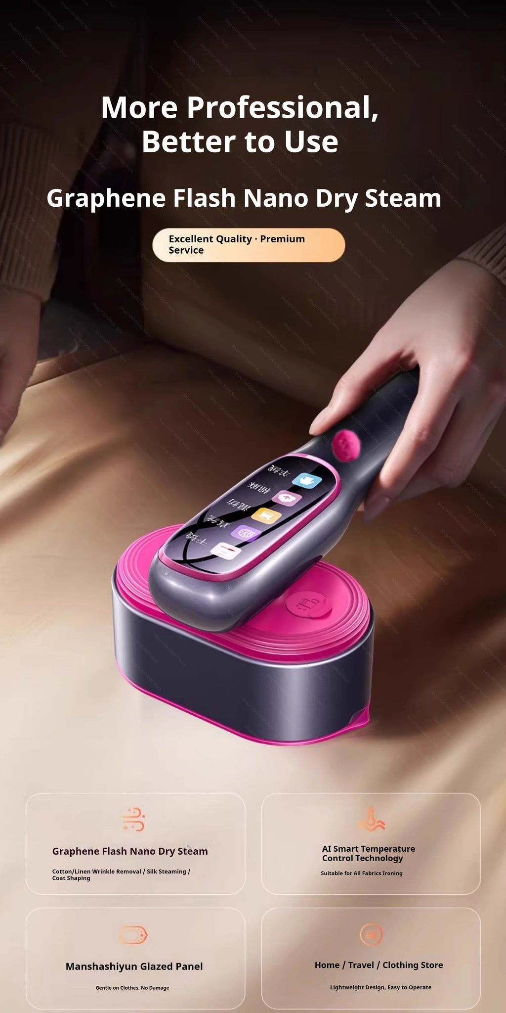 New Clothes Steamer Professional Handheld Garment Steamer Fast Heating Portable Clothes Fabric Vertical steam iron HomeTravel