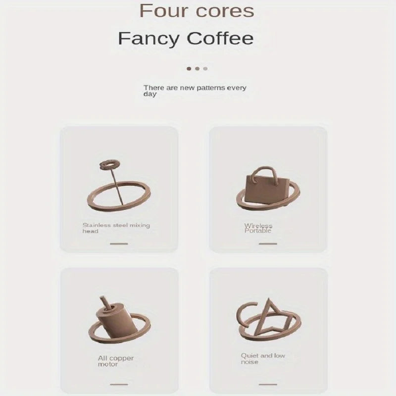 Electric Coffee Frother, Electric Mini Milk Frother, Milk Wreath, Milk Frother, Milk Cap, Household Milk Frother