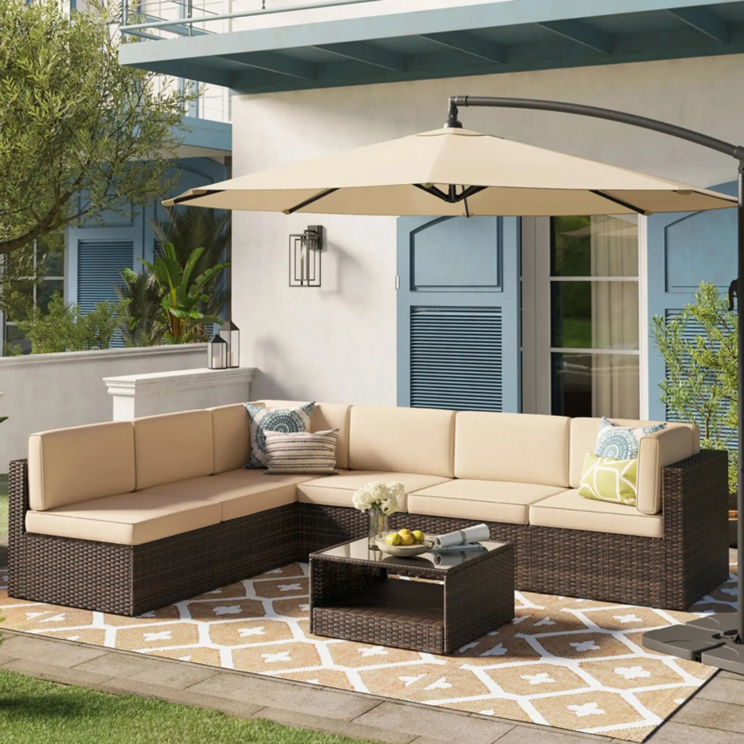 Outdoor Rattan Garden Furniture Sets Sofa Modern Luxury Metal Garden Furniture Sets Storage Table Conjunto Trendy Furniture