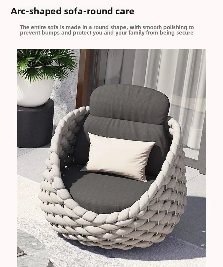 Outdoor Rattan Patio Furniture Set Cushioned Wicker Loveseat Garden Backyard Porch Sofa All Weather Durable