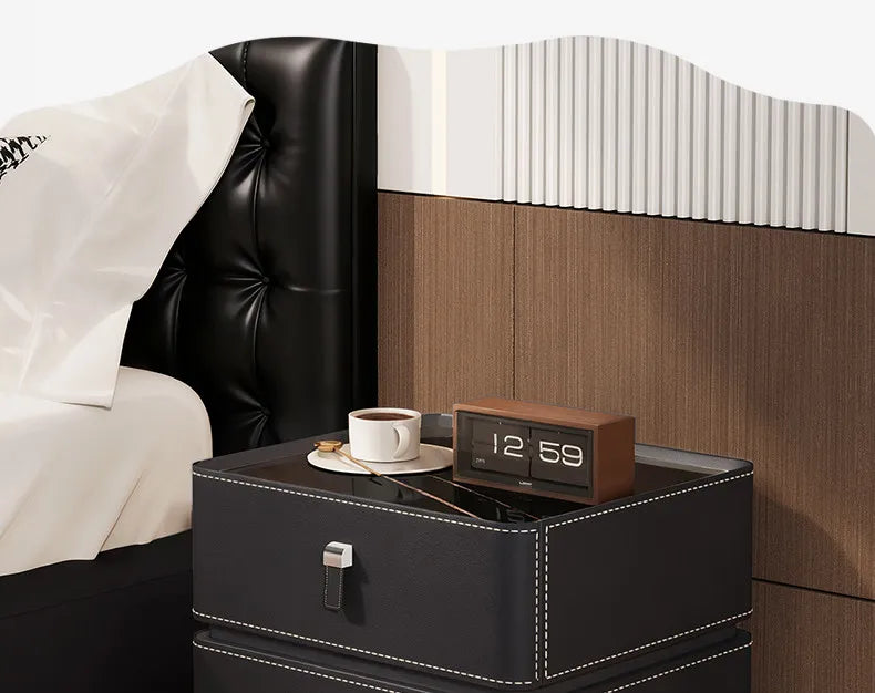 Drawers Mid Century Modern Bedside Table Bedroom Cabinets Low Organizer Space Saving Bedside Table Small Muebles Home Furniture