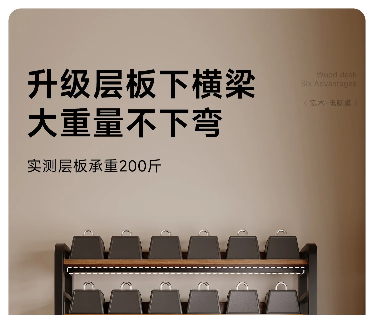 Solid wood computer desk, bedroom, home desktop gaming desk, student learning desk, perforated board desk, bookshelf integrated