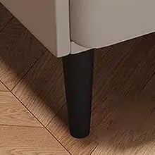 Drawer Modern Bedside Table Wireless Charging Station Fingerprint Lock Speaker 3 Color LED Lights Bedroom White 3 Drawers