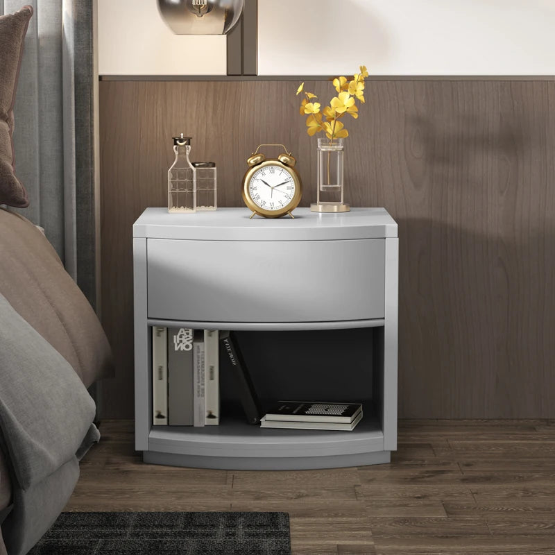 Modern Luxury Bedside Table Design Storage Drawer Simple Aesthetic Nightstands Space Saving Mesa De Noche Bedroom Furniture