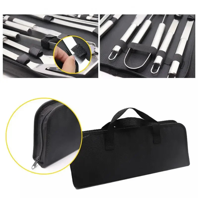 1 Set Utensil Set Outdoor Camping Tableware Stainless Steel Bbq Kits Outdoor Home Bbq Combination Bbq Kits Camping Cookware