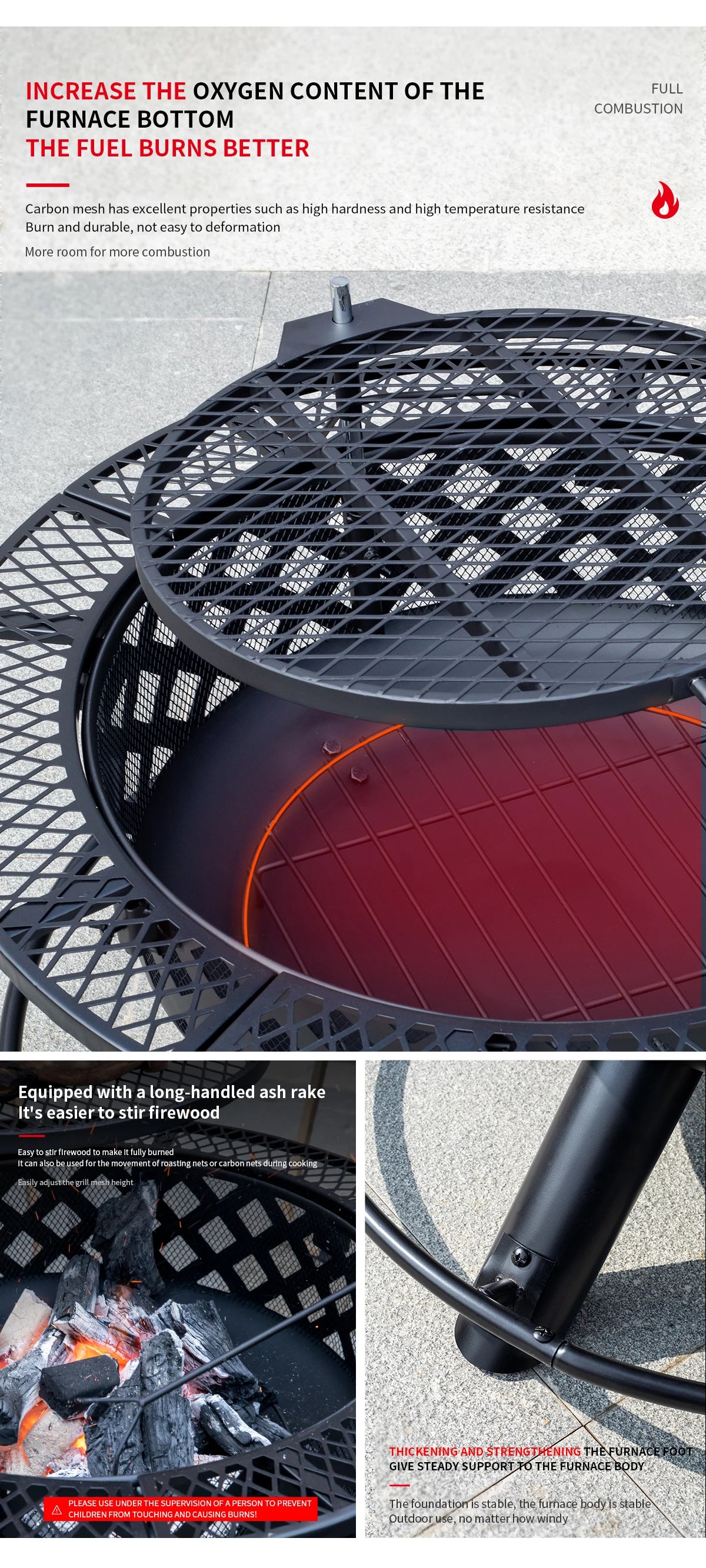Camping Outdoor Fire Pits Easily Cleaned Patio Barbecue Grill Bbq Outdoor Charcoal Stove
