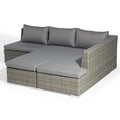 Modern Design 3-Pcs Outdoor Furniture Set Used Resin Wicker Sofa and Side Table with Metal Frame for Corner Patio
