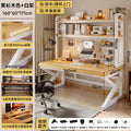 Solid wood computer desk, bedroom, home desktop gaming desk, student learning desk, perforated board desk, bookshelf integrated