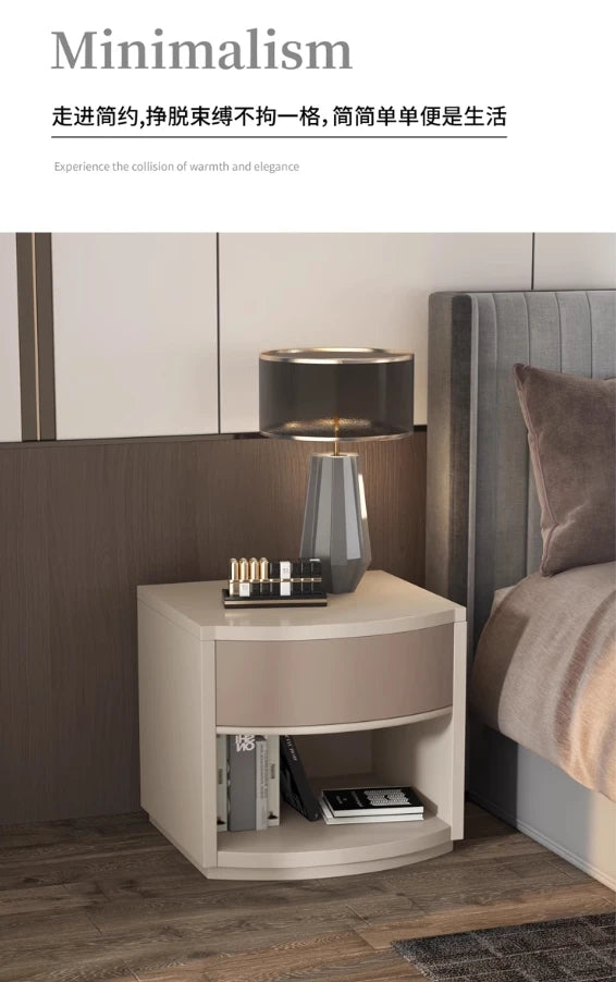 Modern Luxury Bedside Table Design Storage Drawer Simple Aesthetic Nightstands Space Saving Mesa De Noche Bedroom Furniture