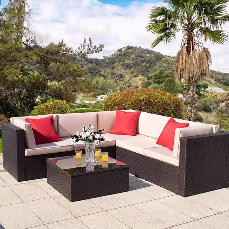 Outdoor Rattan Garden Furniture Sets Sofa Modern Luxury Metal Garden Furniture Sets Storage Table Conjunto Trendy Furniture