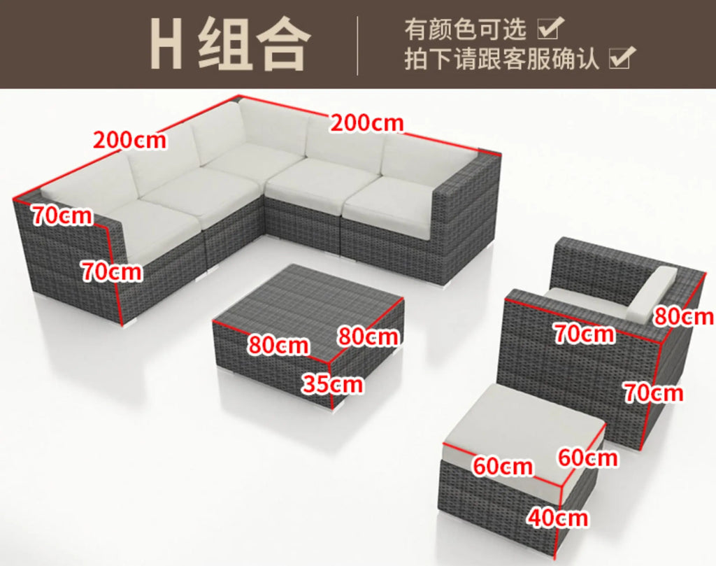 Outdoor Rattan Garden Furniture Sets Sofa Modern Luxury Metal Garden Furniture Sets Storage Table Conjunto Trendy Furniture