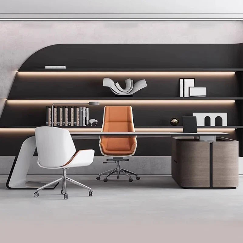 European High Quality Office Desk Cheap Executive Study Standing Office Desk Storage Floor Boss Wooden Escritorio Furniture