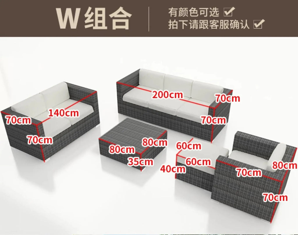 Outdoor Rattan Garden Furniture Sets Sofa Modern Luxury Metal Garden Furniture Sets Storage Table Conjunto Trendy Furniture