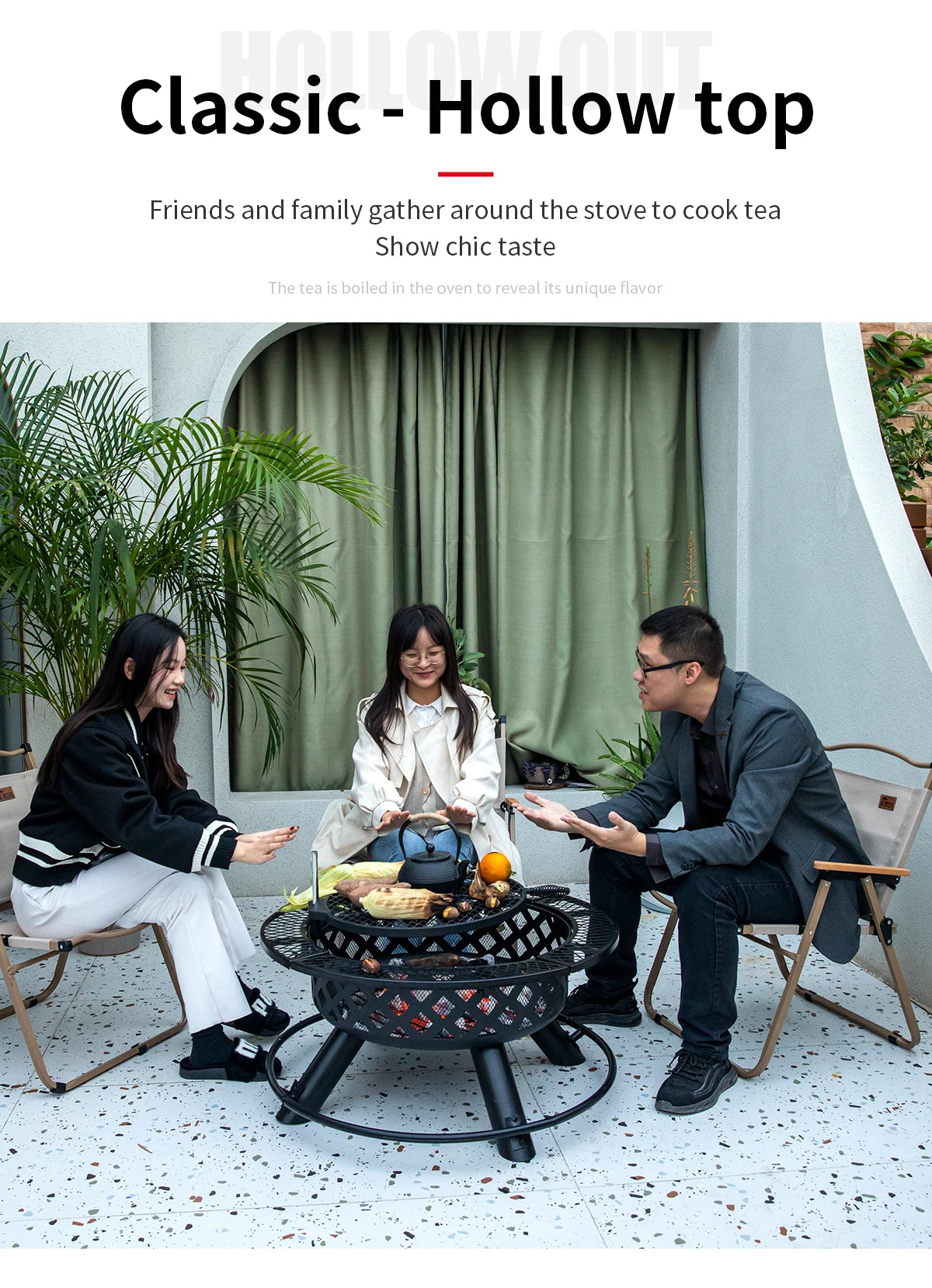 Camping Outdoor Fire Pits Easily Cleaned Patio Barbecue Grill Bbq Outdoor Charcoal Stove