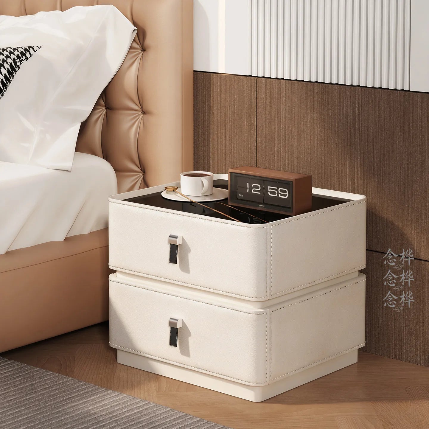 Drawers Mid Century Modern Bedside Table Bedroom Cabinets Low Organizer Space Saving Bedside Table Small Muebles Home Furniture
