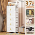 Foldable Double-Door Storage Cabinet,Large Capacity Space-Saving Mobile Organizer for Bedroom&Living Room（Clothes, Toys&Snacks）