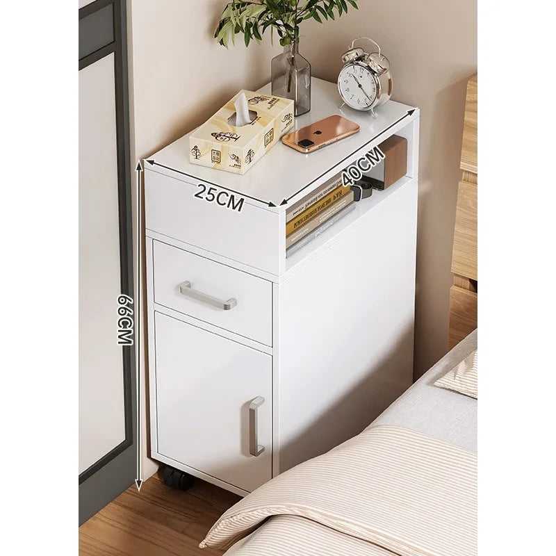 Bedside table Bedroom simple modern ultra-narrow simple crevice storage cabinetBedside table Household bedside shelf sidecabinet