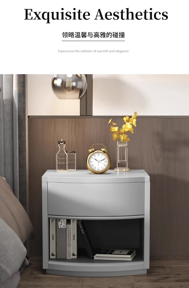 Modern Luxury Bedside Table Design Storage Drawer Simple Aesthetic Nightstands Space Saving Mesa De Noche Bedroom Furniture