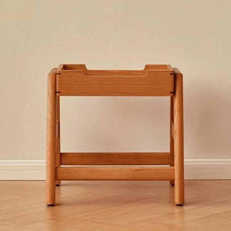 Wooden Ottomans Multifunctional Storage Stools Nordic Rectangular Shoe Changing Stools Living Room Footrests Modern Design