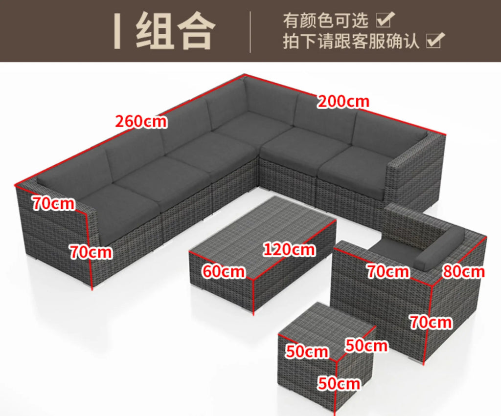Outdoor Rattan Garden Furniture Sets Sofa Modern Luxury Metal Garden Furniture Sets Storage Table Conjunto Trendy Furniture