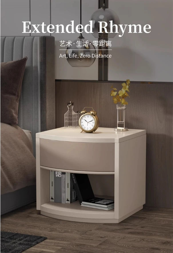 Modern Luxury Bedside Table Design Storage Drawer Simple Aesthetic Nightstands Space Saving Mesa De Noche Bedroom Furniture