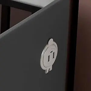 Drawer Modern Bedside Table Wireless Charging Station Fingerprint Lock Speaker 3 Color LED Lights Bedroom White 3 Drawers