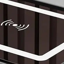 Drawer Modern Bedside Table Wireless Charging Station Fingerprint Lock Speaker 3 Color LED Lights Bedroom White 3 Drawers