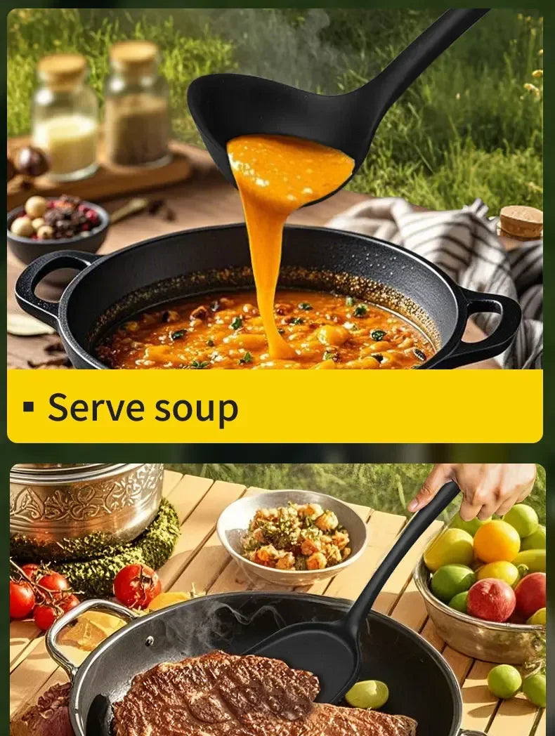 Portable outdoor utensils set of 10 pieces outdoor barbecue camping kitchen kitchenware for backpack BBQ titanium camping