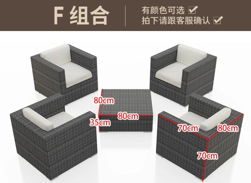 Outdoor Rattan Garden Furniture Sets Sofa Modern Luxury Metal Garden Furniture Sets Storage Table Conjunto Trendy Furniture
