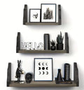 3 Set Floating Widened Wall Shelves Rustic Wood Wall Mounted Shelves Rack Decor Wood Shelf For Home Bathroom Bedroom Living