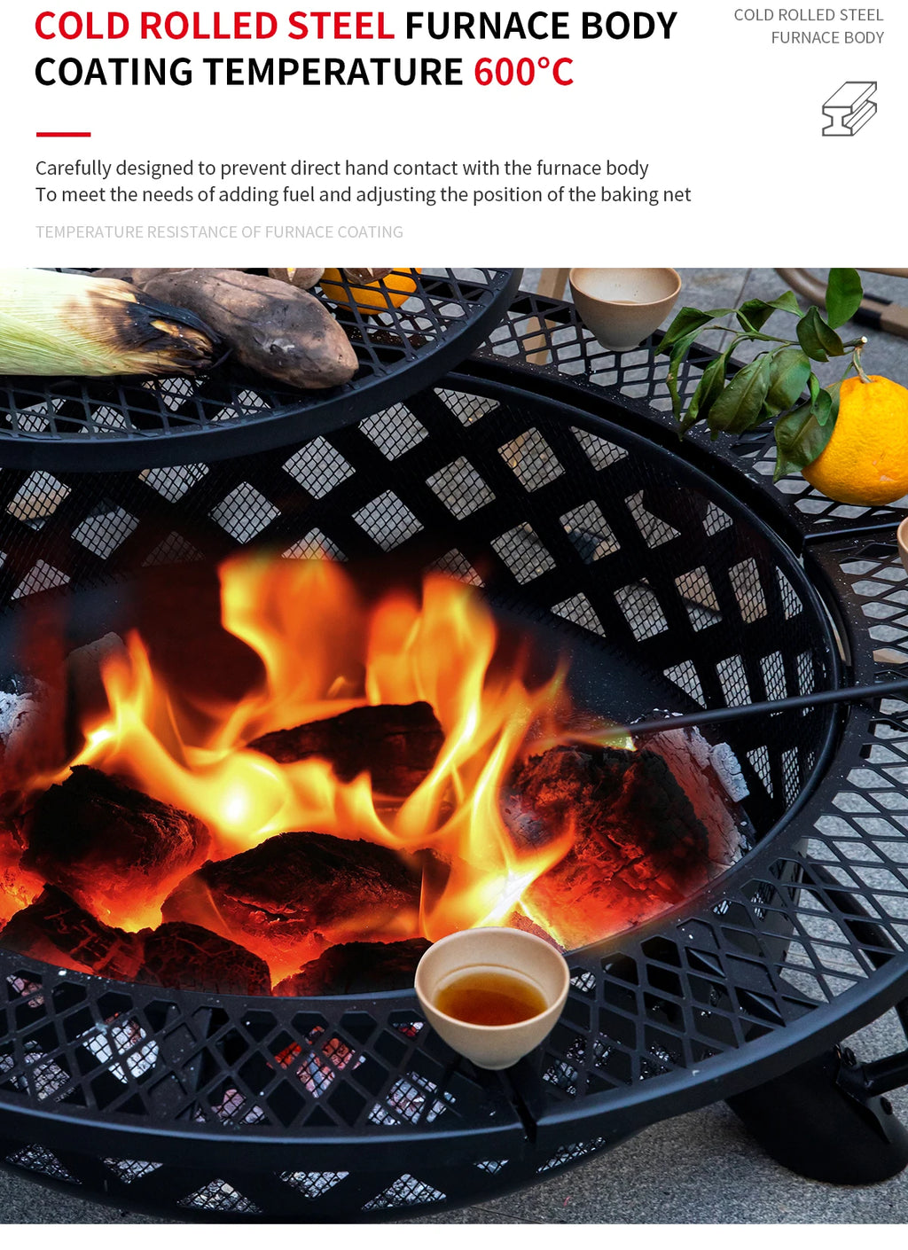 Camping Outdoor Fire Pits Easily Cleaned Patio Barbecue Grill Bbq Outdoor Charcoal Stove