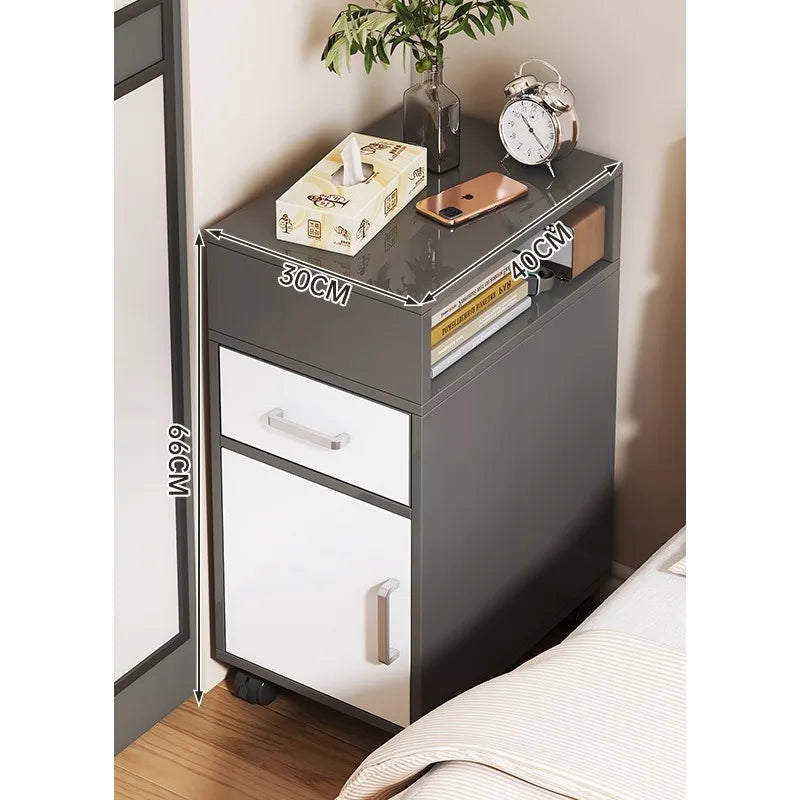 Bedside table Bedroom simple modern ultra-narrow simple crevice storage cabinetBedside table Household bedside shelf sidecabinet