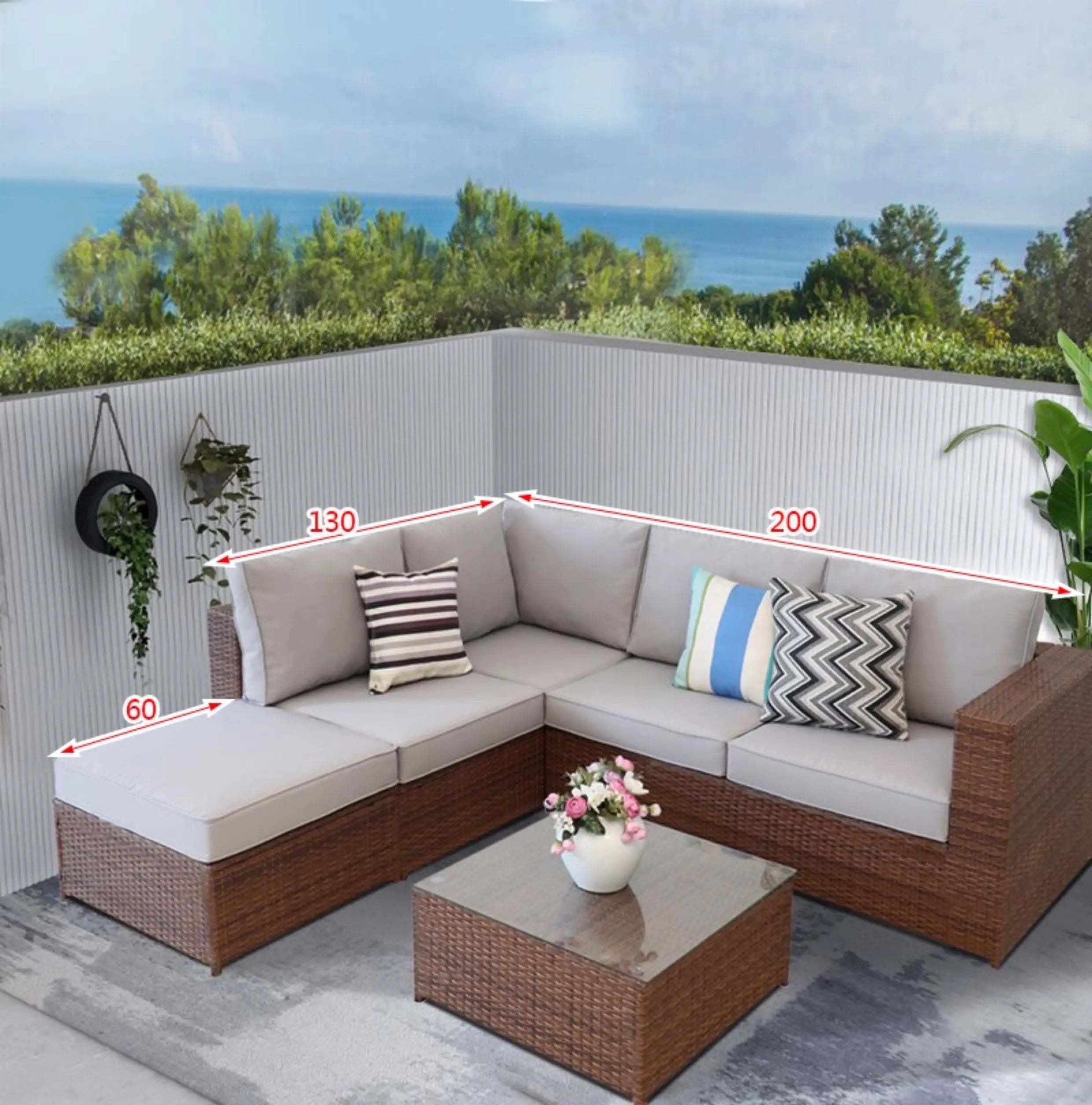 Outdoor Rattan Garden Furniture Sets Sofa Modern Luxury Metal Garden Furniture Sets Storage Table Conjunto Trendy Furniture