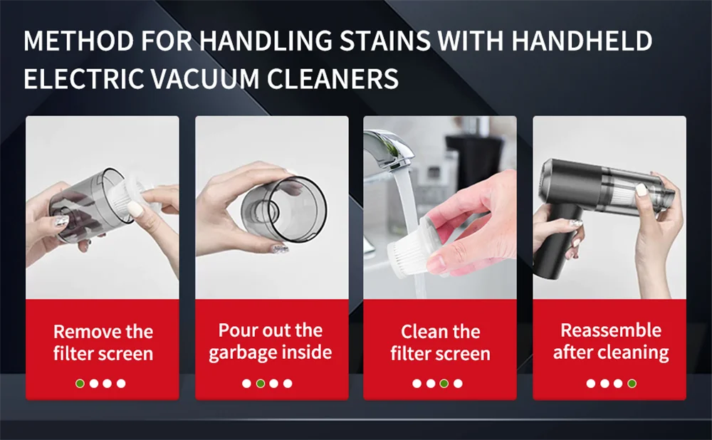 Portable Cordless Handheld Car Vacuum Cleaner Dual Use Blowing & Suction with Multi-Nozzles for Car Home Pet Office