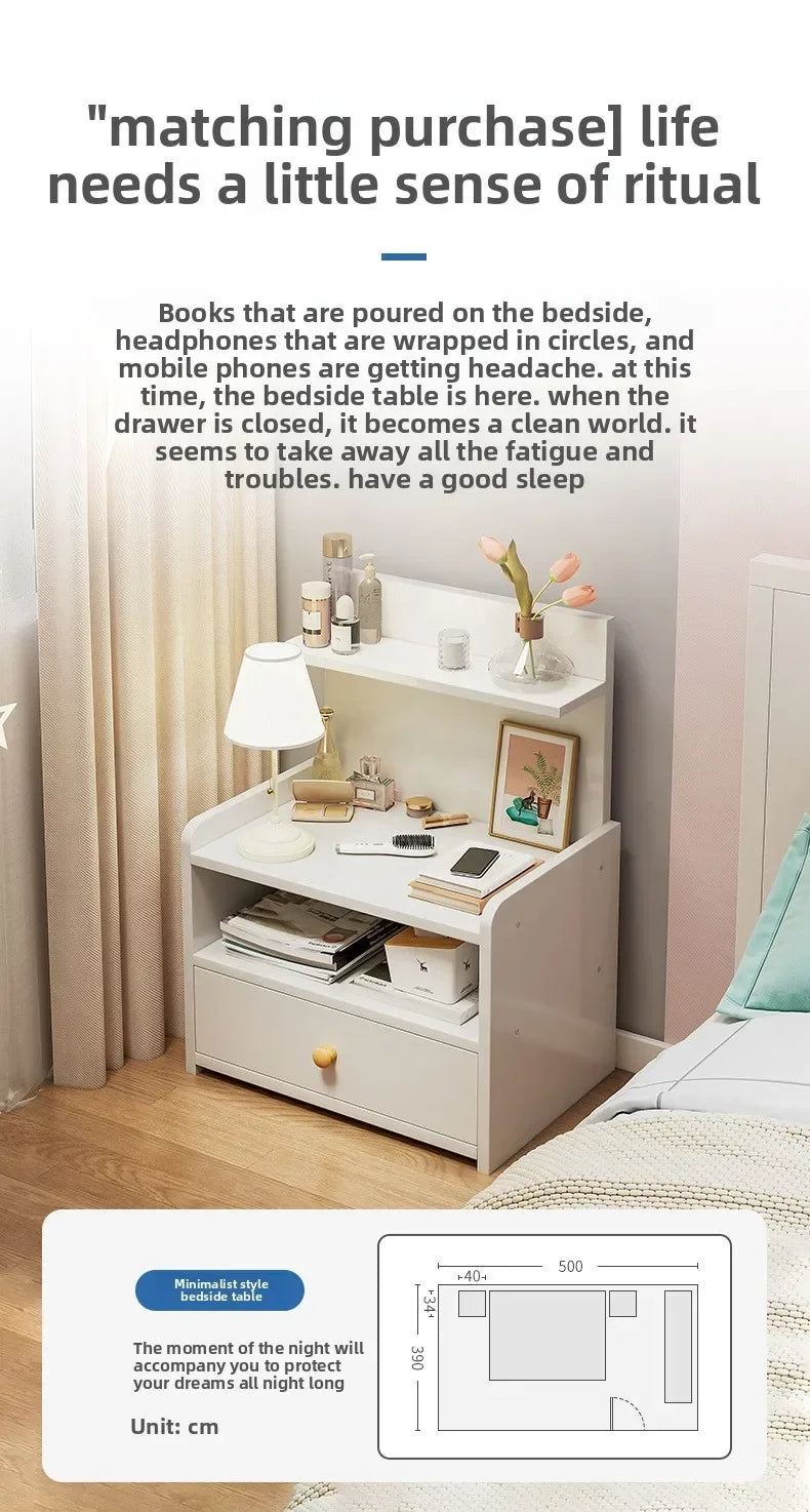 Minimalist Household Goods Bedside Table Wide Small Chest Cabinet Multi-layer Locker With Drawers Small Cabinet